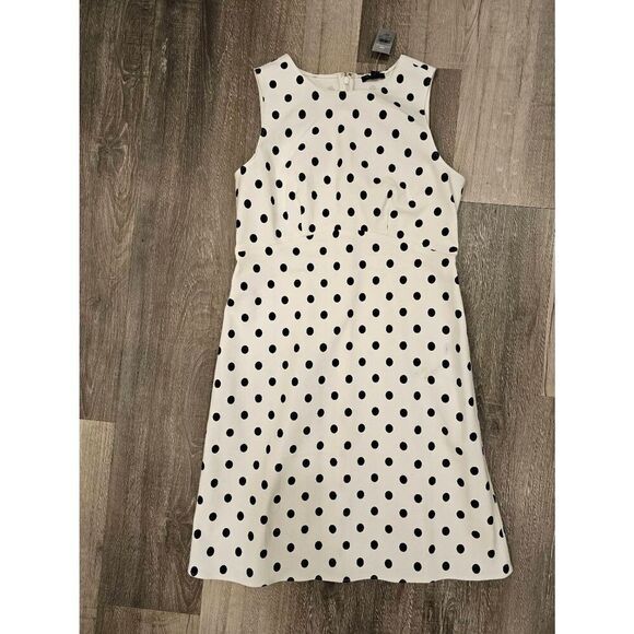 Ann Taylor 8 Petite Polka Dot Flare Dress - Picture 1 of 6